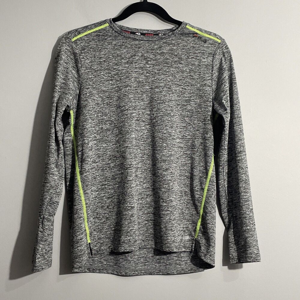 Fila Sport TruDry Gray Long Sleeve Top Women’s Size L Moisture Wicking Athletic